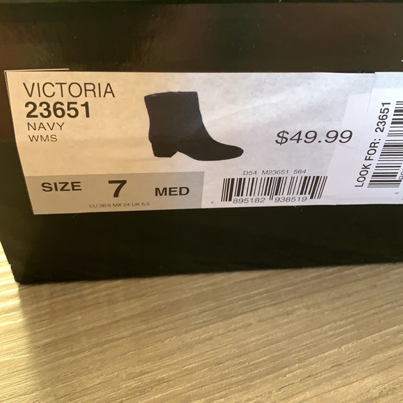 Velvet royal blue ankle boot - Picture 5 of 5